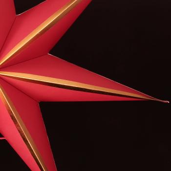 SAPHIR Rot/Gold - Faltbarer Leuchtstern, Weihnachtsstern aus Papier mit 7 Zacken, 60 cm